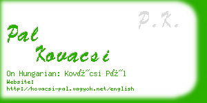 pal kovacsi business card